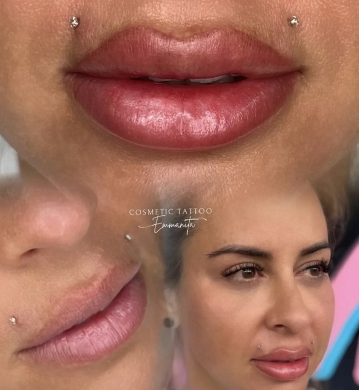 Lip blush tattoo collage by Emmanita Cosmetic Tattoo